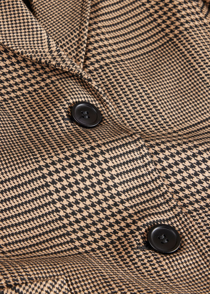 CAMEL/BLACK::variant::Chelsea Houndstooth Plaid Blazer