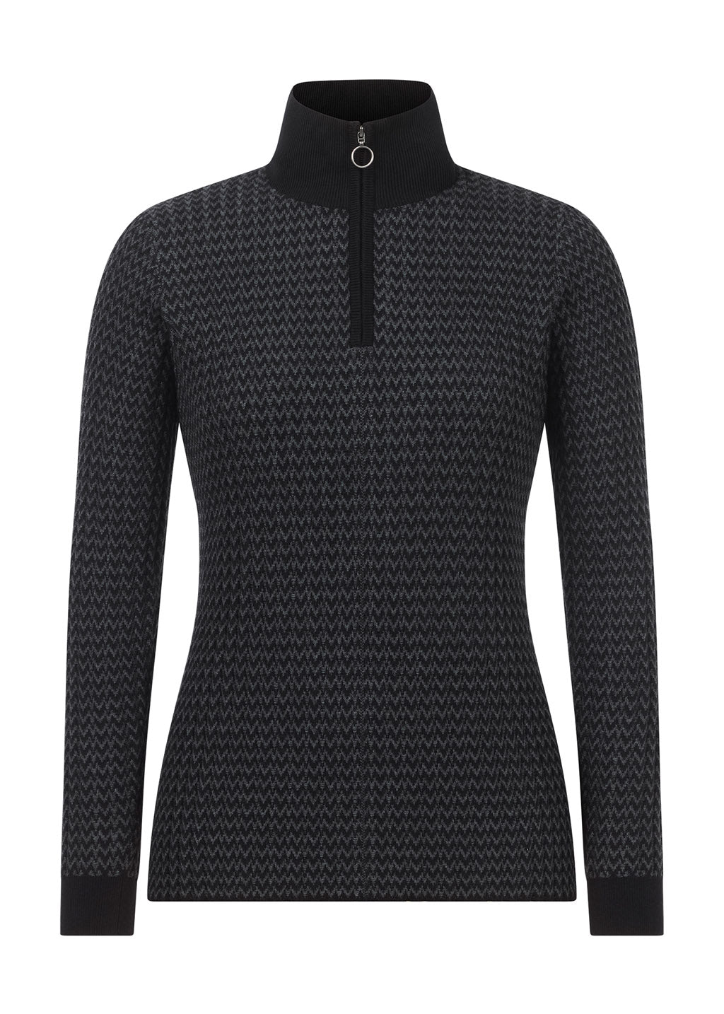 Quarter Zip Herringbone Sweater