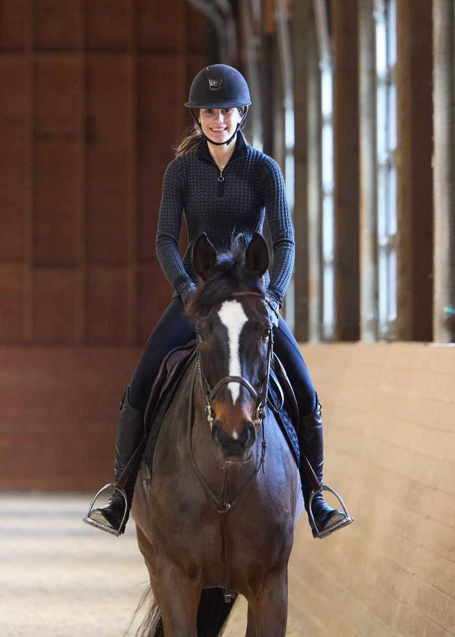 Quarter Zip Herringbone Sweater