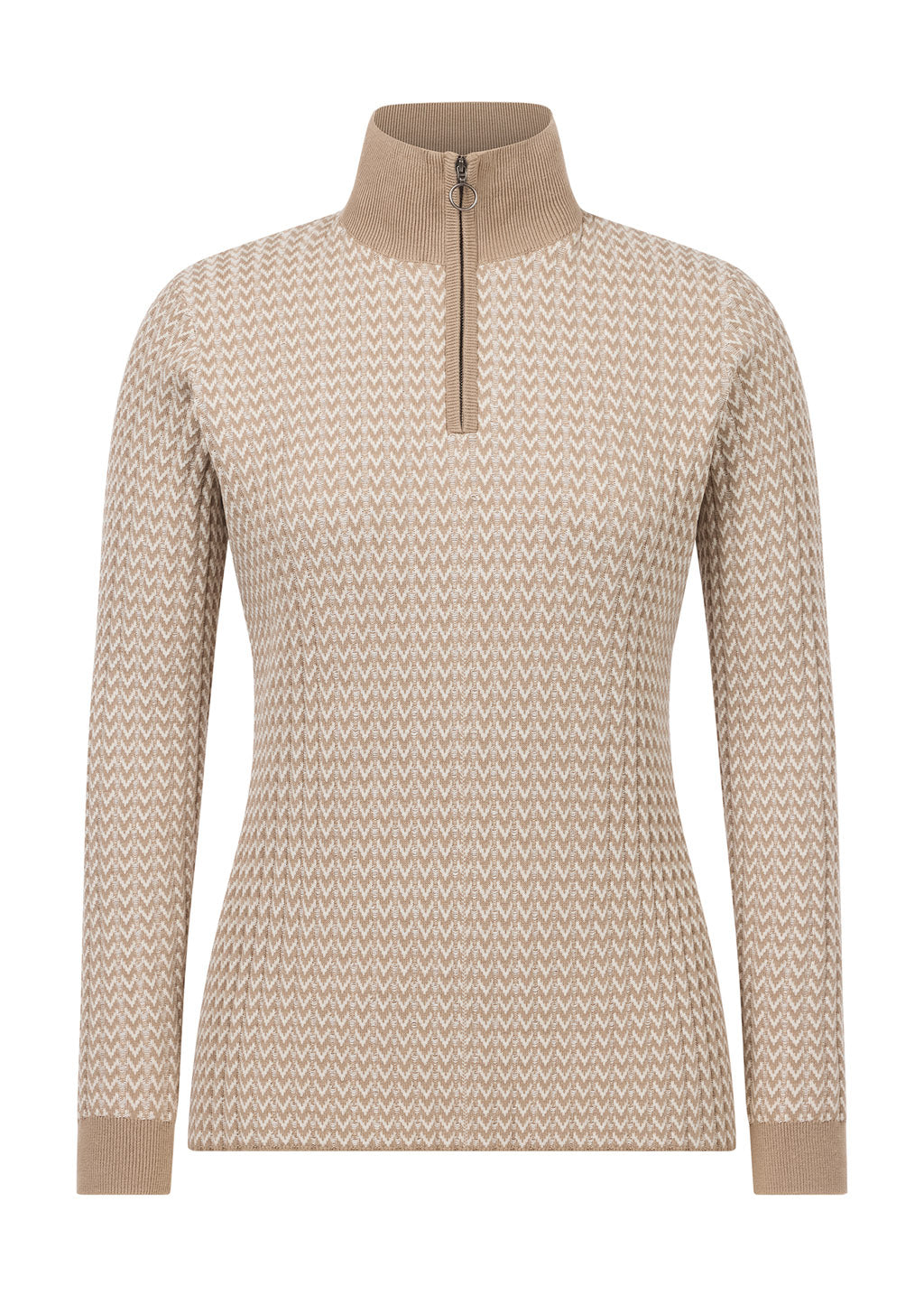 Quarter Zip Herringbone Sweater