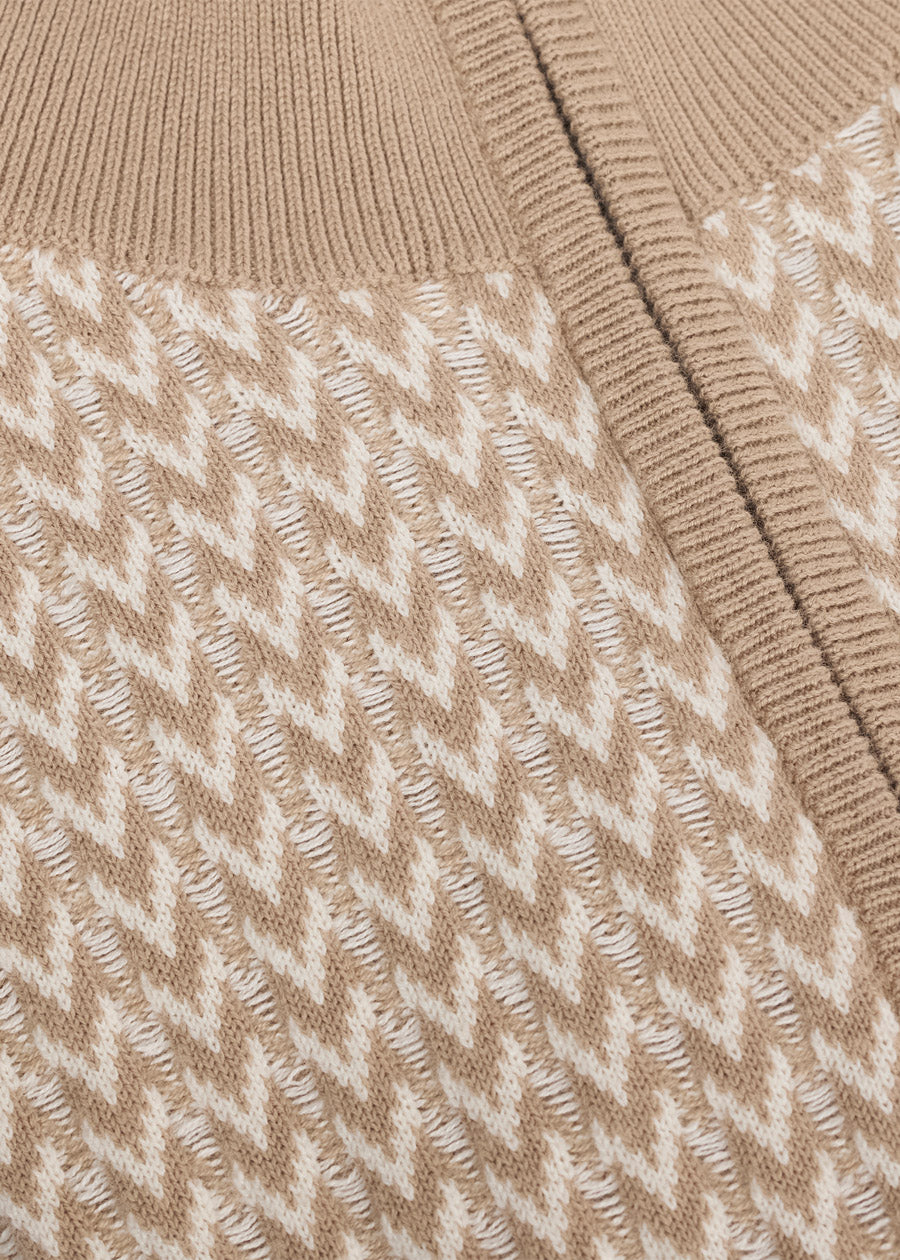 Quarter Zip Herringbone Sweater