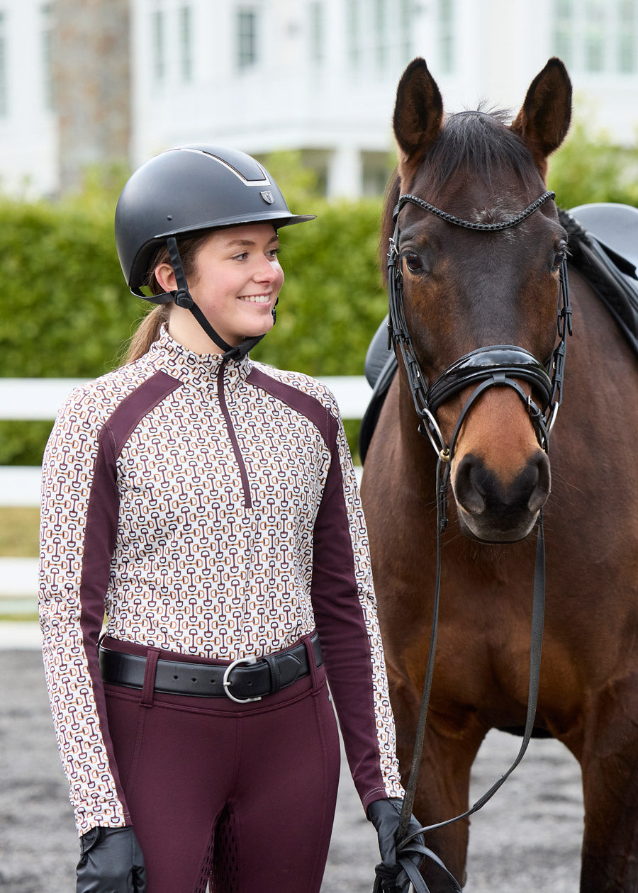 First Level Quarter Zip Stretch Fleece Tech Top - Print