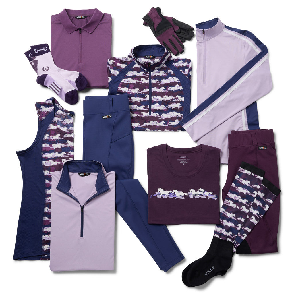 Chemise équitation Kerrits Femme XS - Violet Avec Bande Design Cheval, Occasion