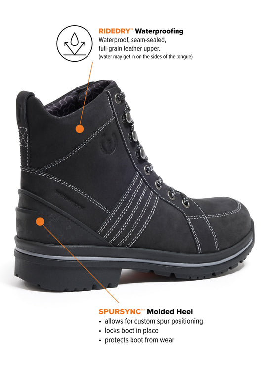 BLACK/ BLACK::variant::Trail Blazer Waterproof Lace Up Barn Boot
