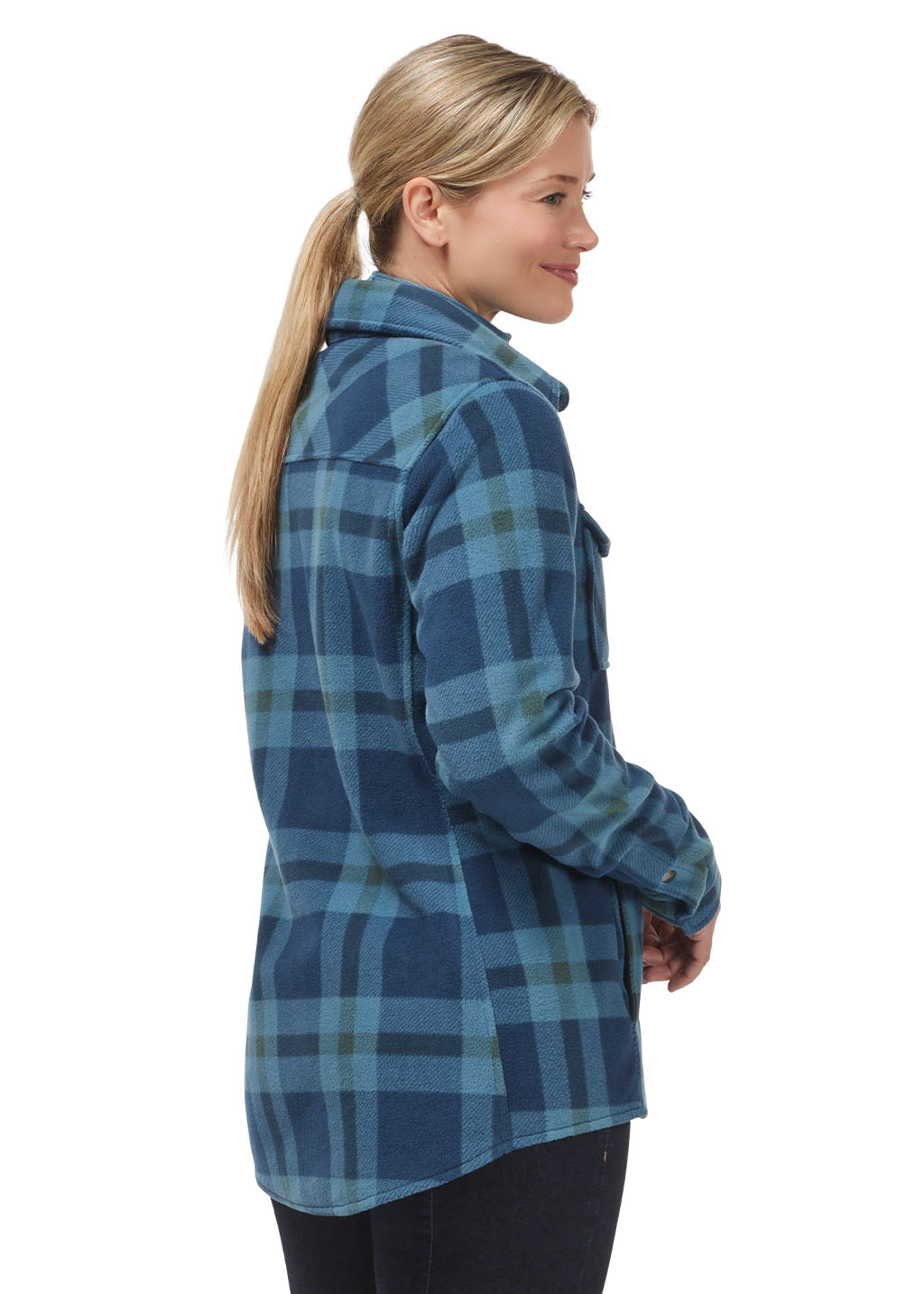 NIGHTSKY/ FIR PLAID::variant::Alpine Fleece Snap Front Barn Shirt