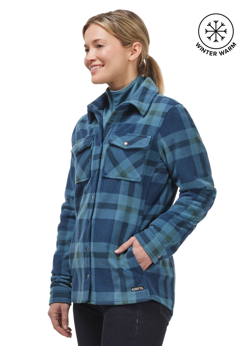 NIGHTSKY/ FIR PLAID::variant::Alpine Fleece Snap Front Barn Shirt