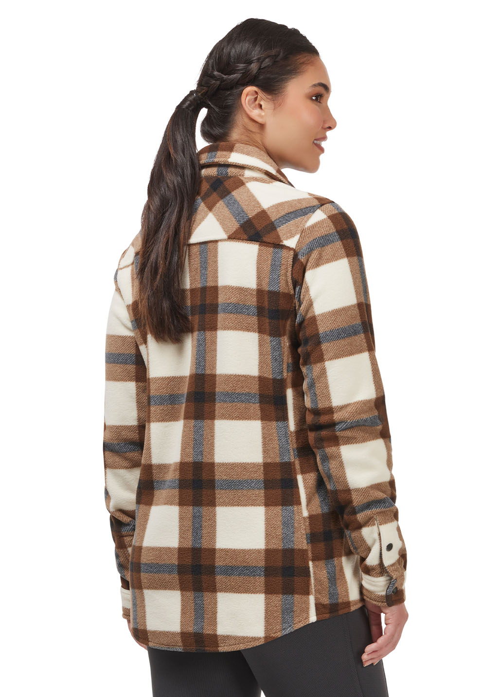 VANILLA/ NUTMEG PLAID::variant::Alpine Fleece Snap Front Barn Shirt