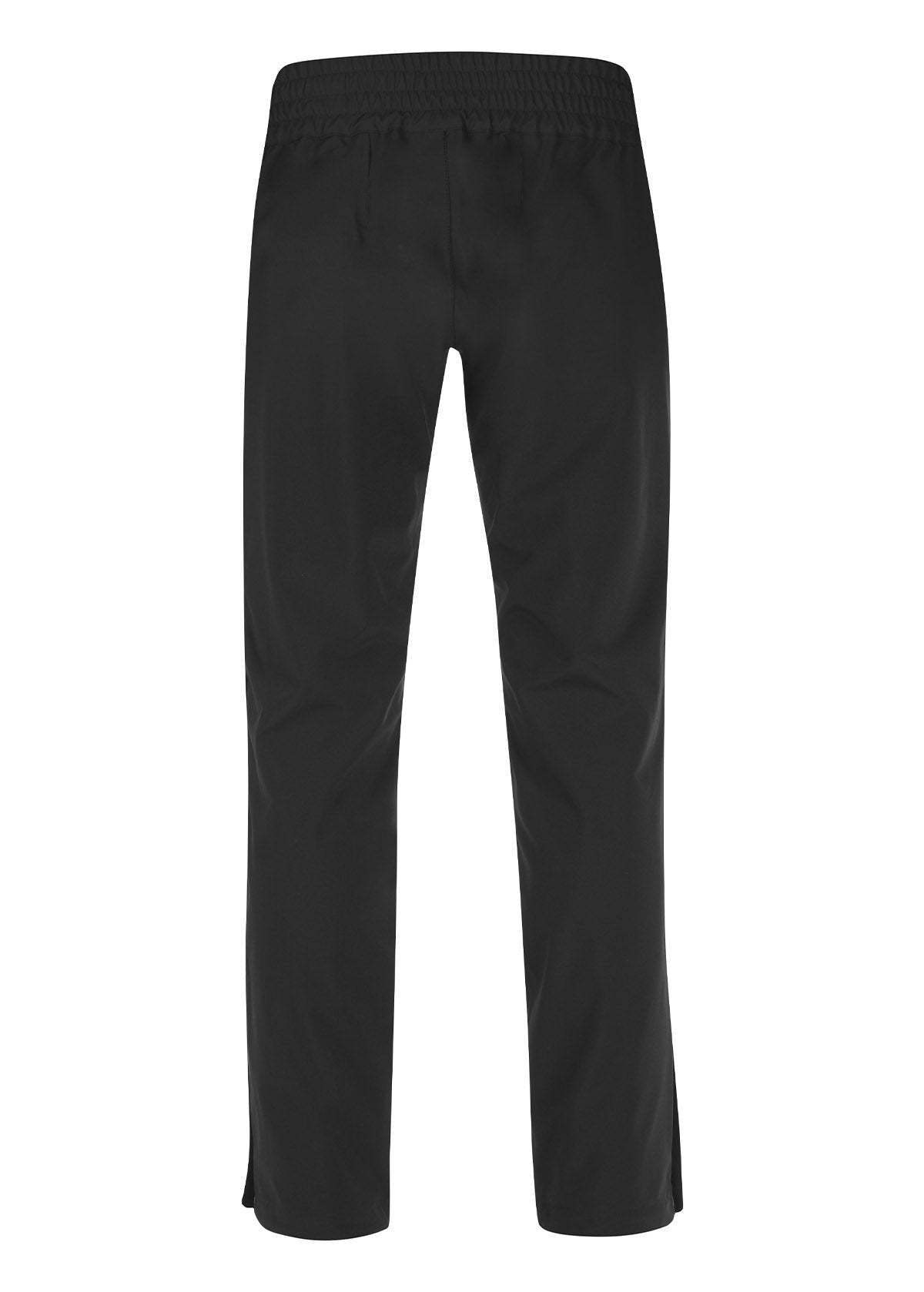 Waterproof All Around Rain Pant laid flat, back view, showing the light stretch construction in the waistband for freedom of movement