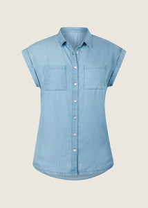 CHAMBRAY::variant::Tencel Rolled Cuff Shirt