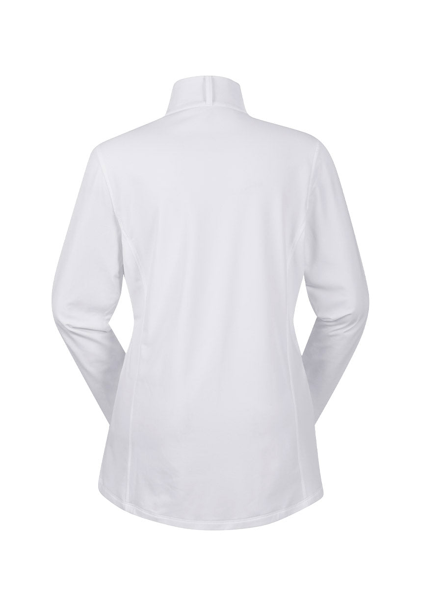 Winter Circuit Show Shirt laid flat, back view, displaying the smooth exterior and stock tie loop at the collar