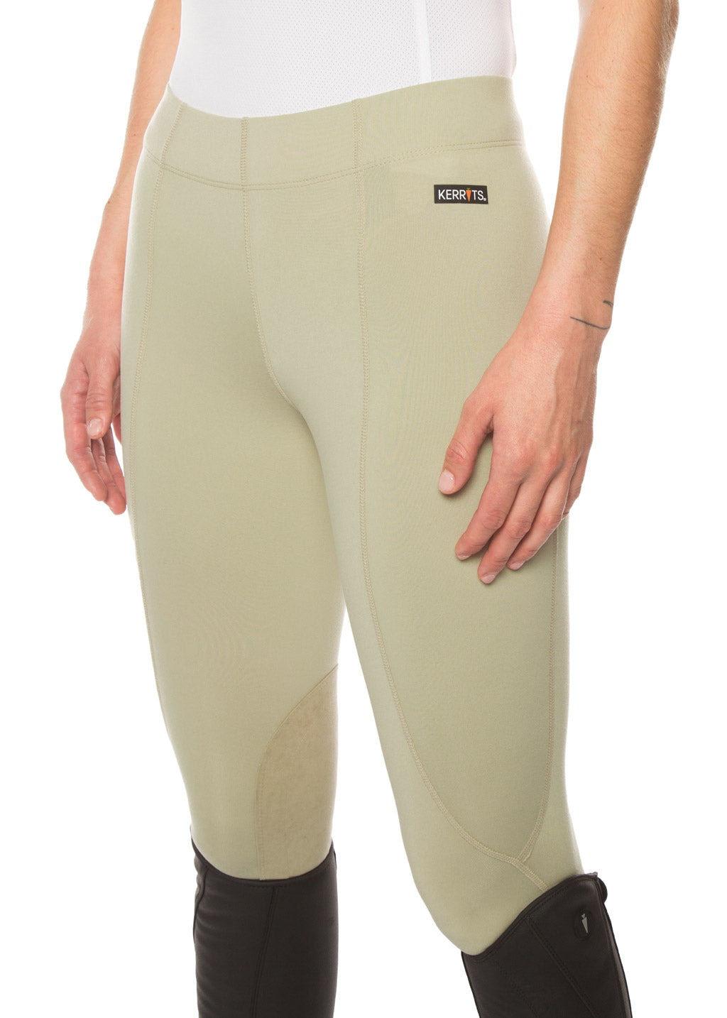 TAN::variant::Flow Rise Knee Patch Performance Tight