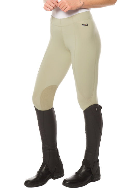 TAN::variant::Flow Rise Knee Patch Performance Tight