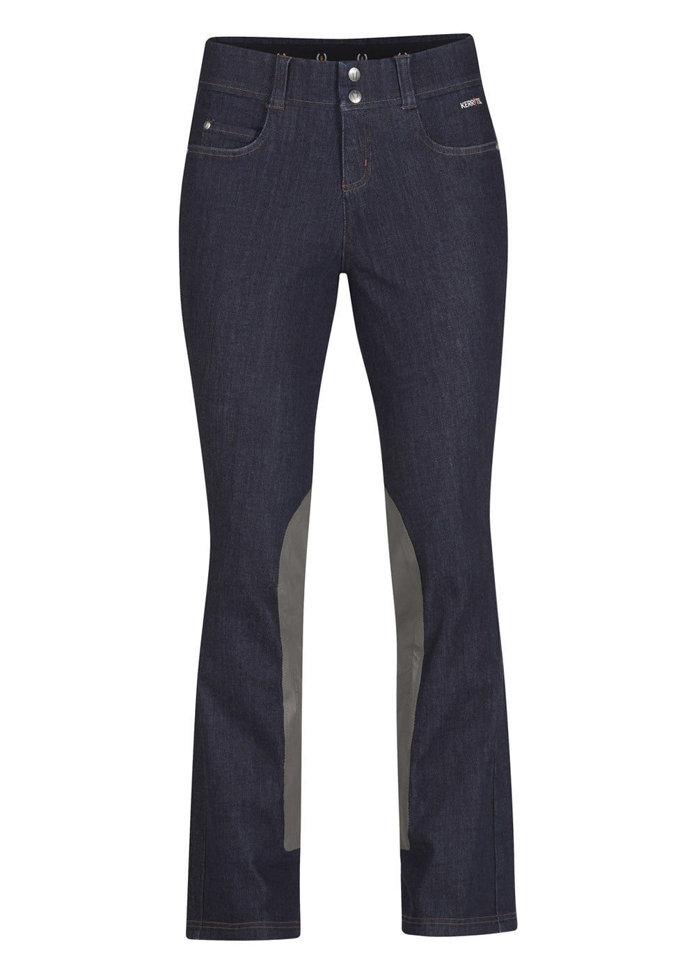 DENIM::variant::Stretch Denim Extended Knee Patch Bootcut Breech